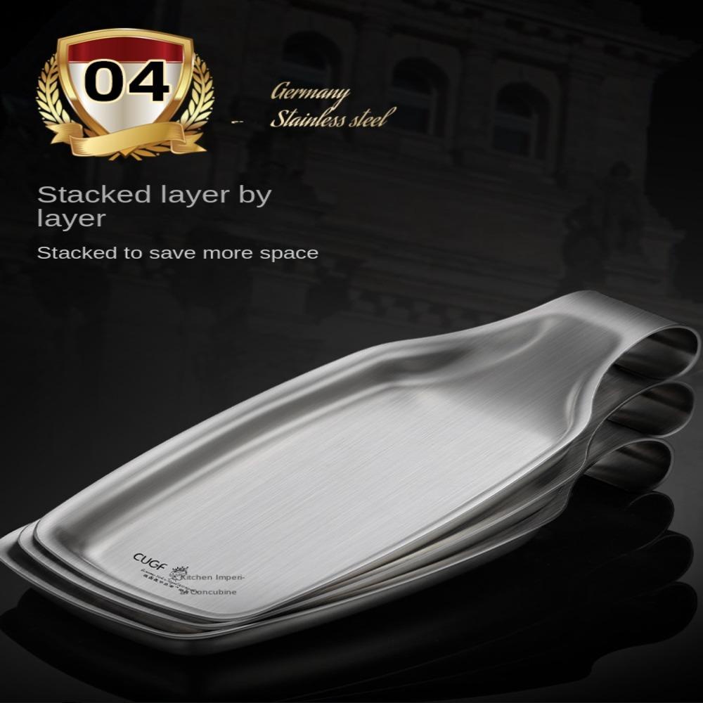 Solighter Nampan Penyimpanan Stainless Steel Alat Dapur Roti Loaf Pan Baking Pastry Storage Fruit Cake Plate Nampan Perhiasan Nampan Penyimpanan Dapur