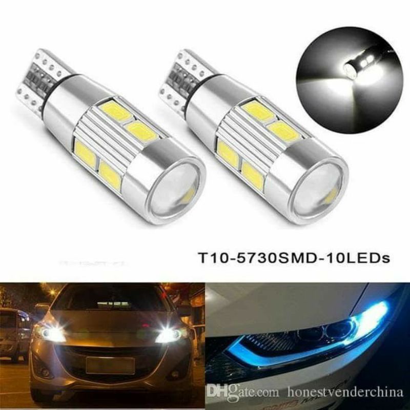 CUCI GUDANG lampu Led T10 projie 10 mata lensa senja kota sein 12v mobil motor