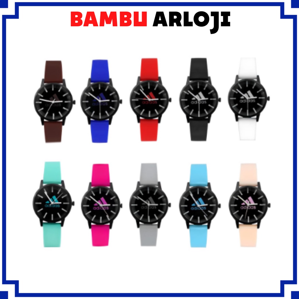 BAJ Jam Tangan Wanita / Pria Couple Polos Casual Bulat Fashion Analog Quartz Simple Strap Rubber RM020