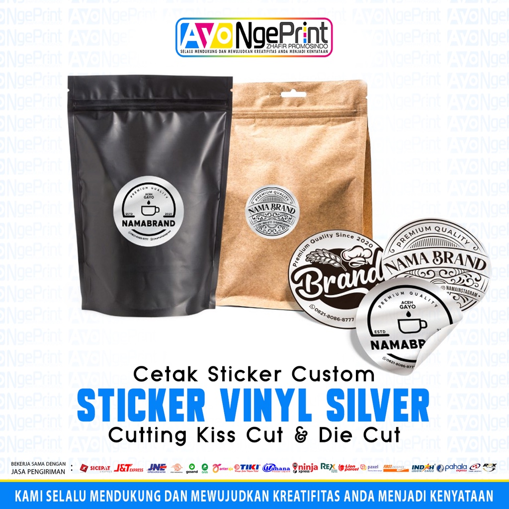 

Stiker Vinyl Silver A3+ Cutting - Label Custom Kemasan Produk Tahan Air Anti Robek