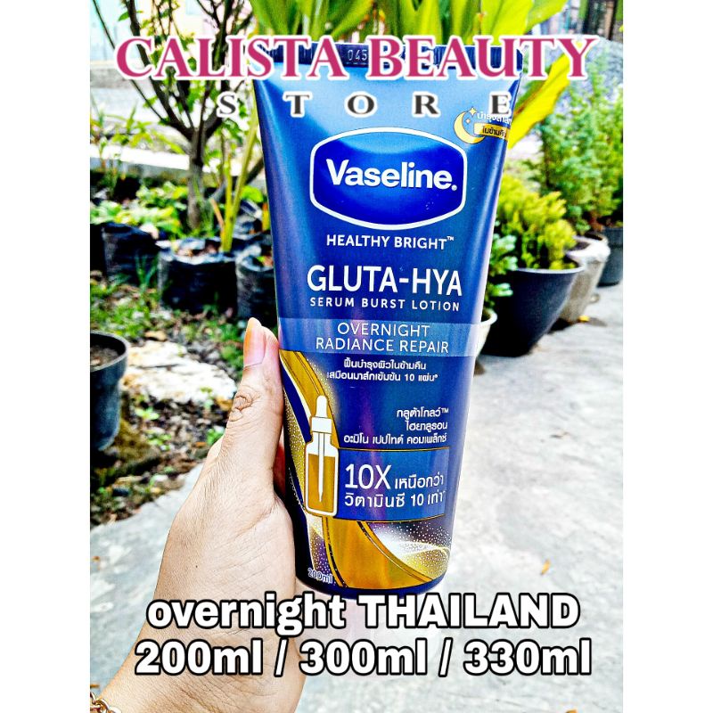 [200ml IMPORT BANGKOK THAILAND] Vaseline healty bright body lotion gluta hya overnight radiance repa