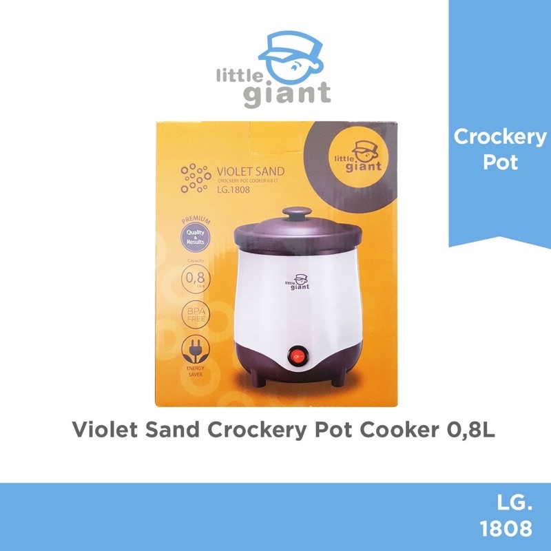 Little Giant LG.1808 Violet Sand Crockery Pot Cooker 0.8 LT - Slow Cooker Mpasi anak