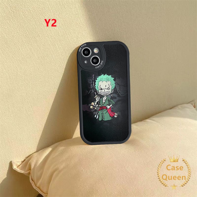 IPHONE Case Kompatibel Untuk Iphone11 14 13 12 Pro MAX 7 6s 14 8 6 Plus XR X XS MAX SE 202 Anime One Piece Luffy Zoro Kartun Lucu Shockproof Oval Lensa Soft Tpu Back Cover