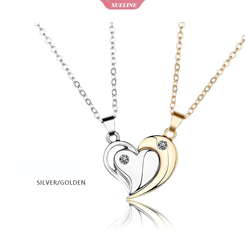 1pasang fashion glossy Cinta Pasangan Kalung I love you sucker necklace Desain niche Sederhana Kalung Hari Valentine [ZXL]