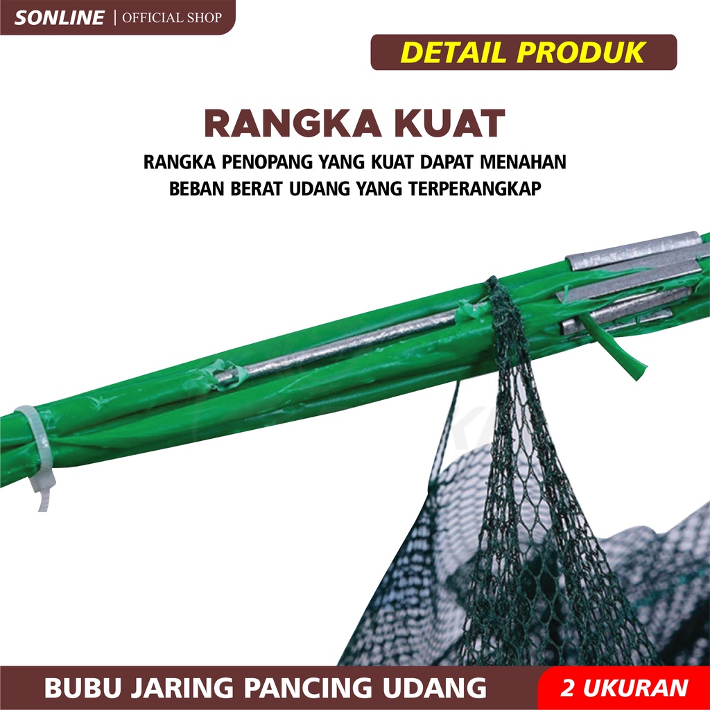 SONLINE Bubu Ikan 2 Model 8 Lubang &amp; 6 Lubang Udang Jaring lubang Dilipat Portabel Hexagon Jaring ikan Udang Ikan Otomatis Perangkap Udang Ikan Mas Penangkap Kandang jaring