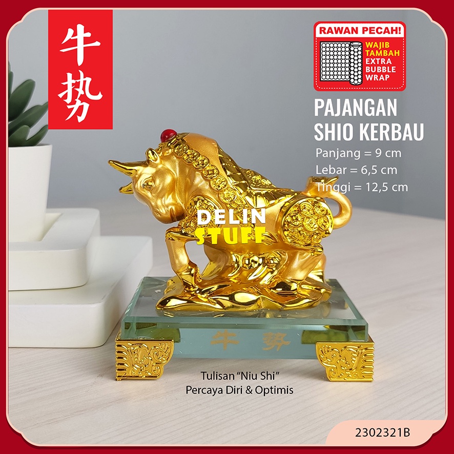 Patung Emas Shio Kerbau Pajangan Shio Kerbau 12 Shio Zodiak (2302321B)