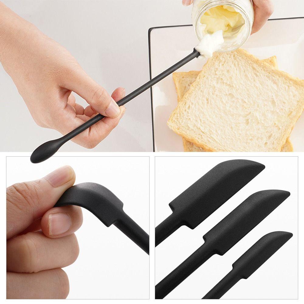 Solighter Scraper 3pcs/set Sikat Wajah Silikon Fleksibel Spatula Masak Kecil