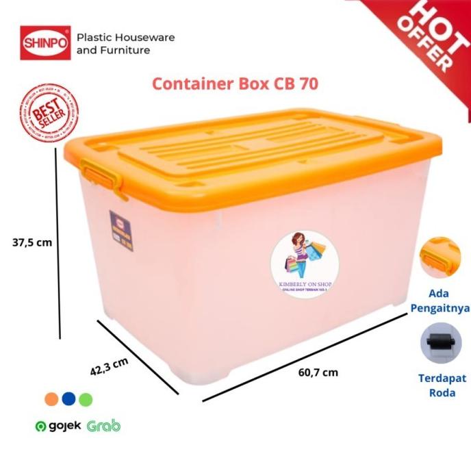 Jual Container Box Shinpo CB 70 Liter Kontainer Storage Box CB130 ...