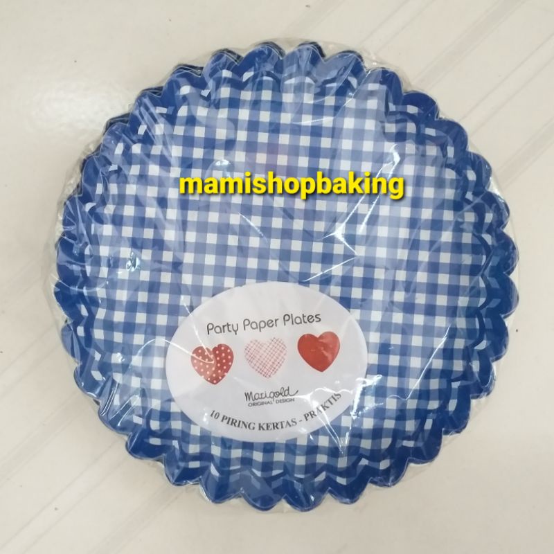 Piring Kertas Bulat warna Biru (10 pcs)