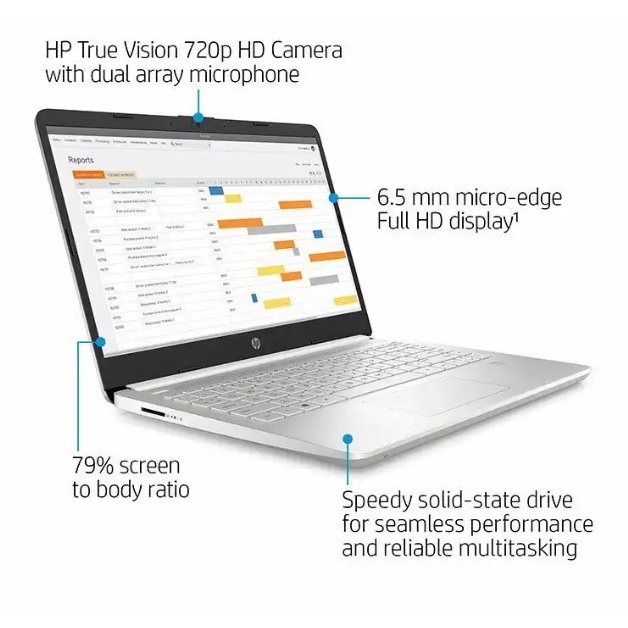 LAPTOP HP 14S DQ2614TU Intel® Core™ i3-1115G4 Ram 8 Ssd 512 14&quot; Baru Garansi Resm