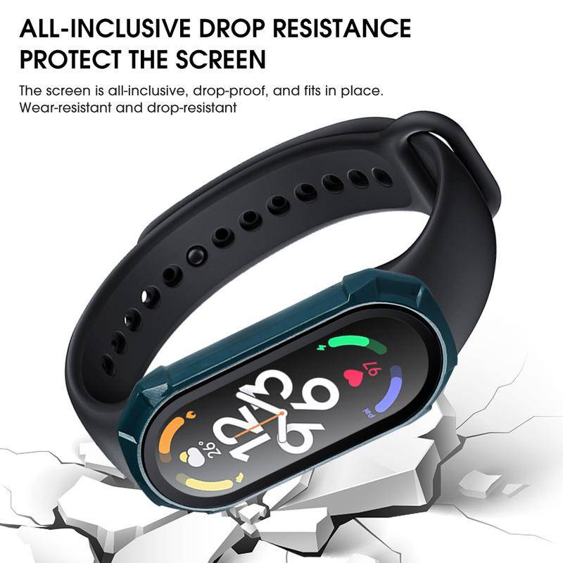 2in1 PC Case+Kaca Full Layar Bumper Cover Untuk Xiaomi Mi Band7/7 NFC Watch Shockproof Case Untuk Mi Band7 Watch Case