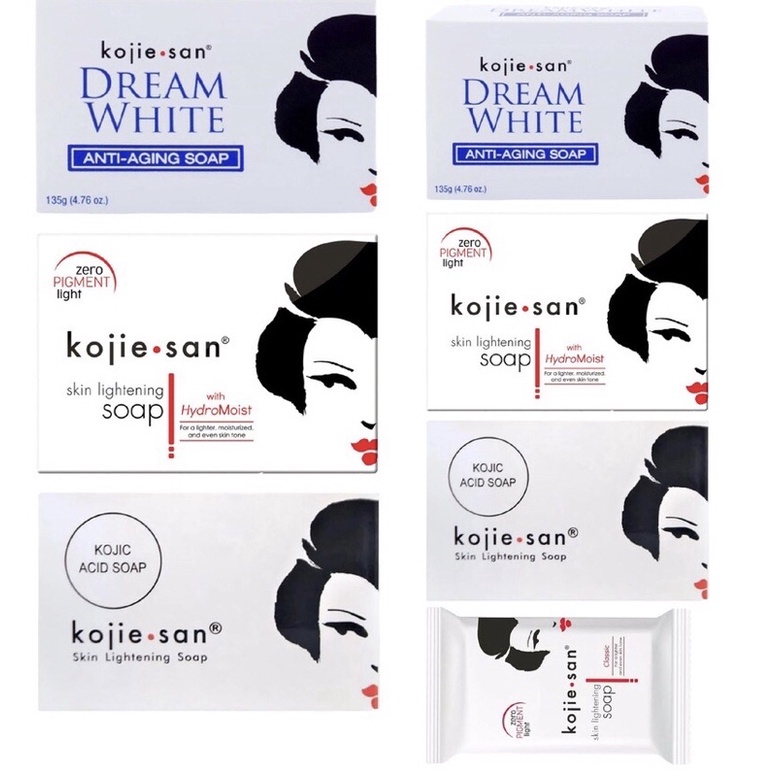 KOJIE SAN Kojic Acid Skin Lightening Soap 65gr / 135gr  / Dream White Anti Aging Sabun Pencerah Kulit Wajah &amp; Badan Original 100%