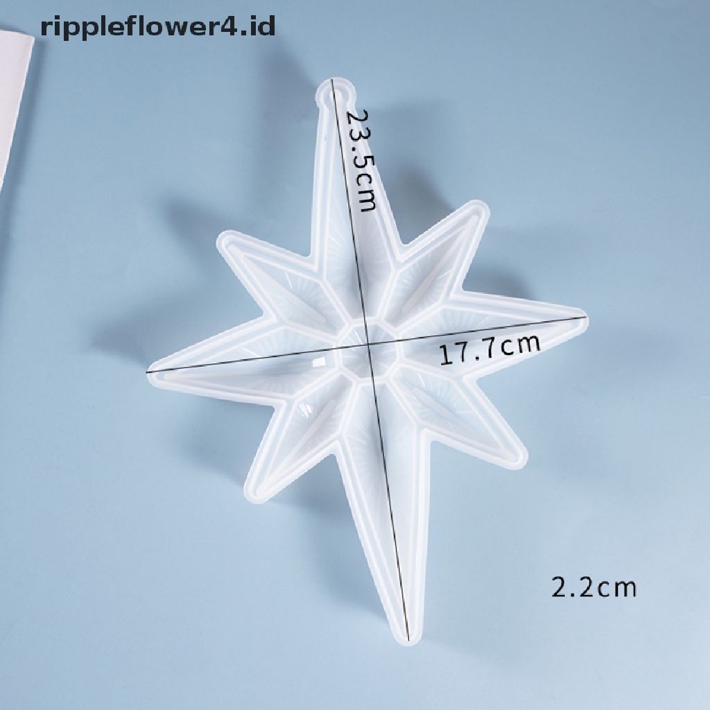 {rippleflower4.id} Cetakan Silikon Bintang Segi Delapan Dekorasi Natal Ornamen Membuat Cetakan Resin Epoxy~