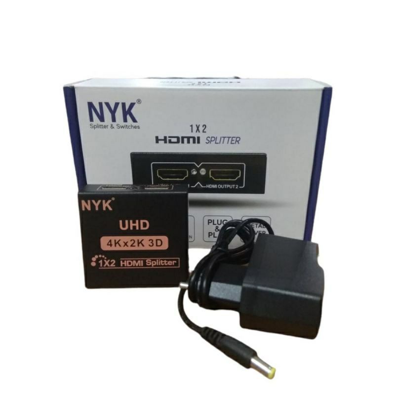 HDMI SPLITTER 2 PORT NYK 1-2  IN 1 OUT 2 - CONVERTER SPLITTER HDMI FULL HD 2 PORT RESOLUSI MAXIMAL 1920 PIXEL