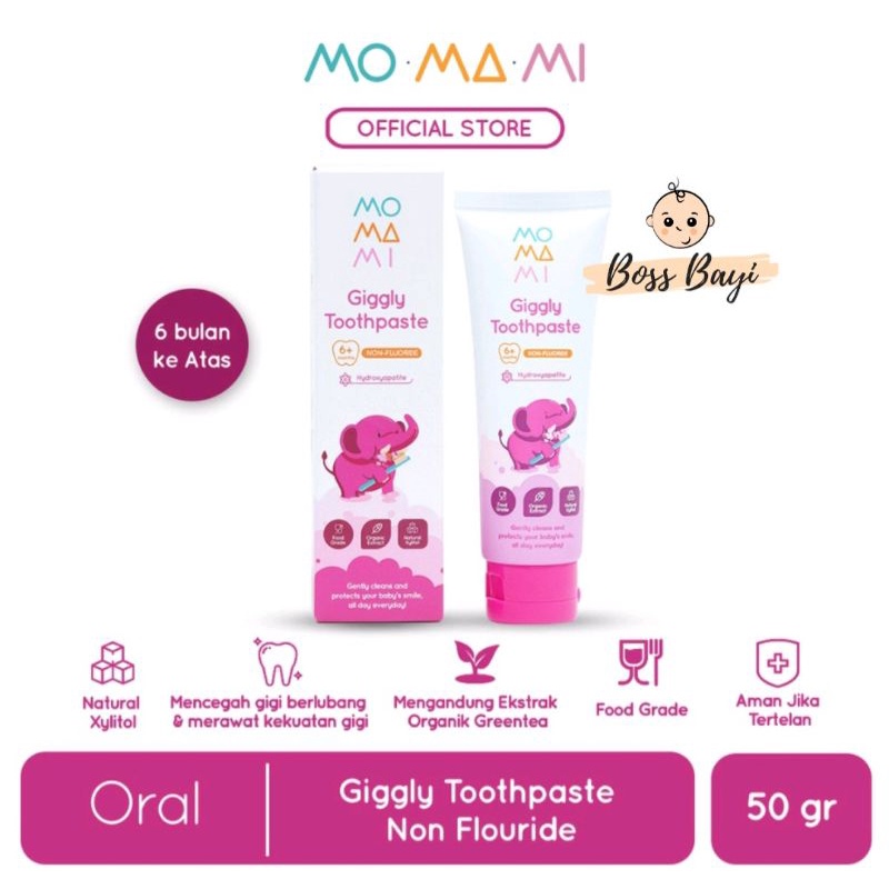 MOMAMI - Giggly Toothpaste Non Flouride | Flouride 50gr /Pasta Gigi Anak