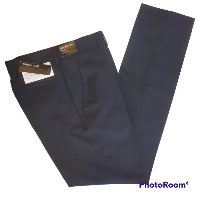 celana formal pria slimfit dark blue producer by the executive
