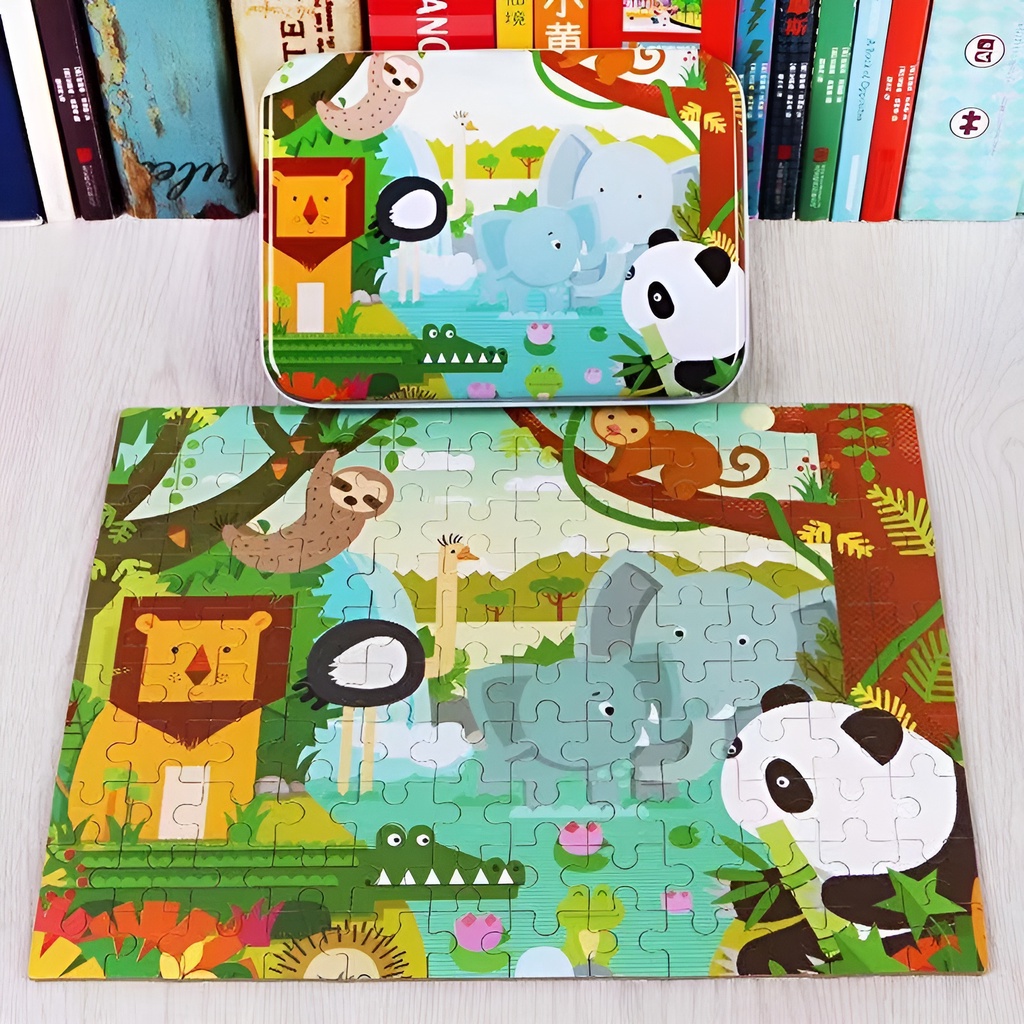 Metal Box 120pcs | Mainan Puzzle Edukasi Anak Kayu | Mainan Terbaru 2023 | Mainan Edukasi Anak Perempuan 2-3-4-5-6 Tahun
