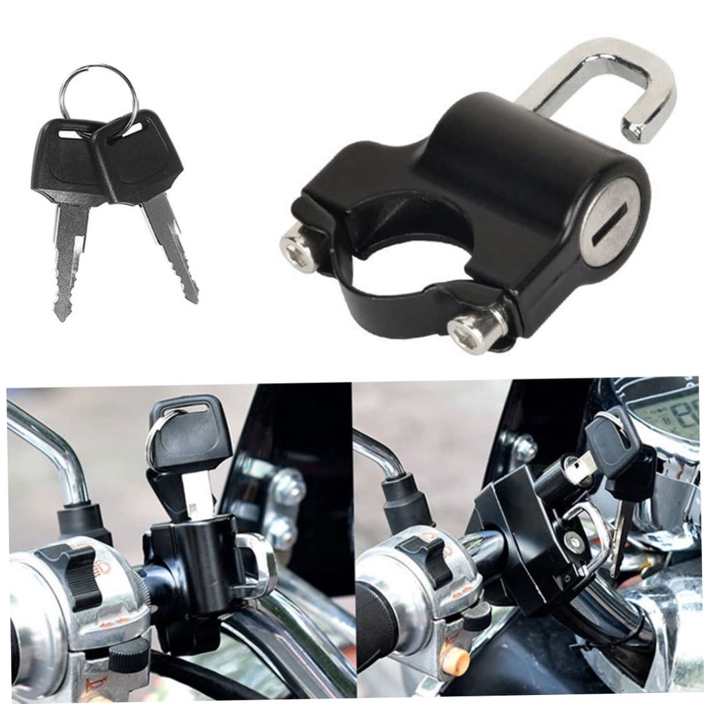 GL Hitam Anti-Theft Kunci Kunci Pengaman Helm Untuk Stang Motor