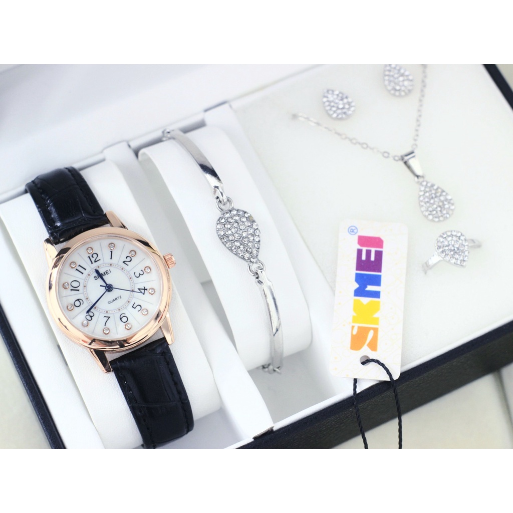 BEST SELLER JAM TANGAN SKMEI WANITA J85 TALI KULIT BODY BULAT DM 3.5CM FREE BOX &amp; BATERAI || JAM TANGAN FASHION WANITA JAM TANGAN CEWEK MURAH