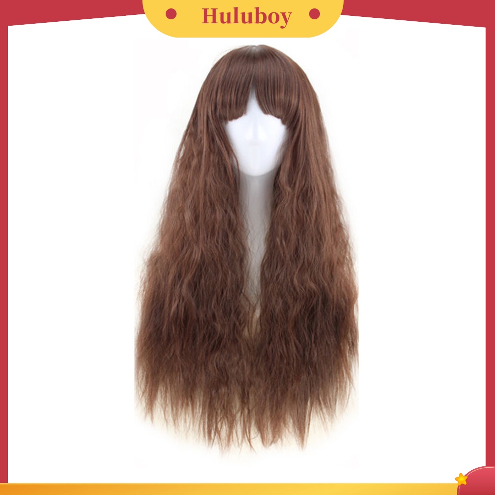 Wig Rambut Cosplay Model Panjang Keriting Gelombang Ukuran 65cm Untuk Wanita