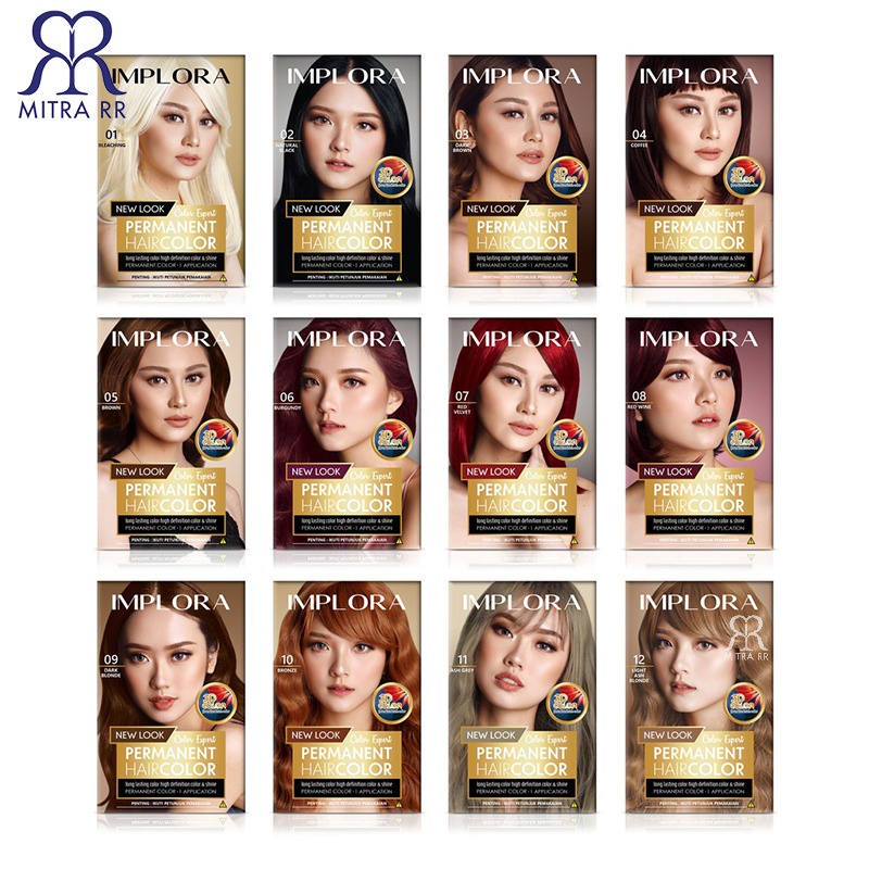 Implora New Permanent Hair Color/ Semir Rambur/ Cat Rambut Pewarna Bleaching Colour Warna Alami