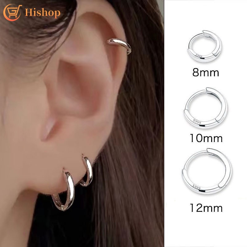 Anting Korea Emas Perak Wanita Hypoallergenic Hoop Earring Perhiasan Y2K Aksesoris