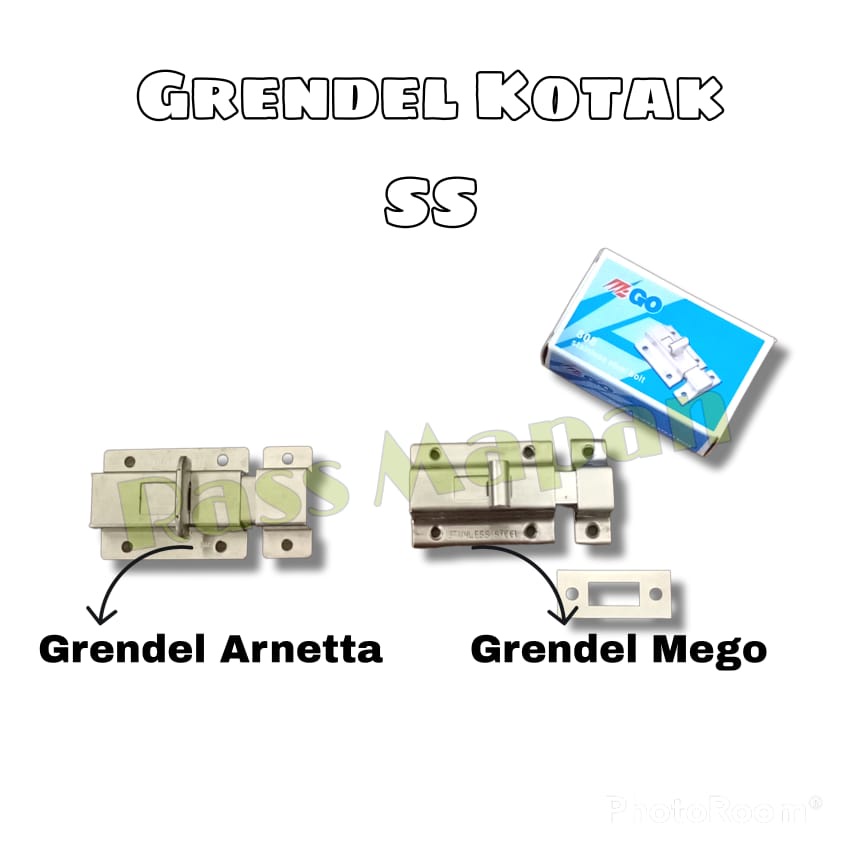 Grendel Kotak Pintu Kamar Mandi Bolt Stainless Steel 304 B