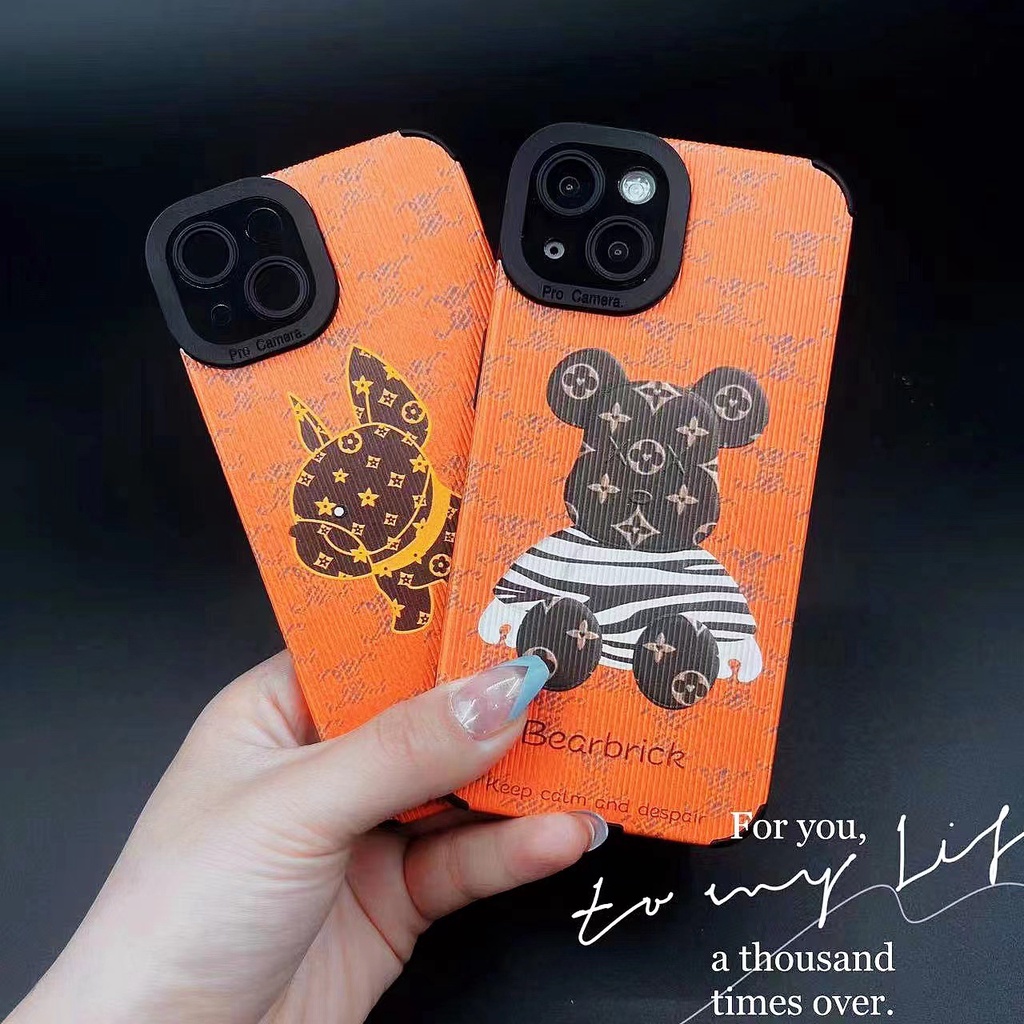 Ins Bulldog Cocok Untuk Iphone14 14pro 14Plus 14prm Iphone13 13pro 13prm iPhone 11 7Plus 8Plus Xr XS 12 Pro Max Empat Sudut Casing Ponsel Tahan Guncangan