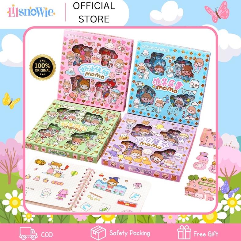 

[BISA ] 1 BOX 100 LEMBAR STICKER DECO AESTHETIC TUMBLER / BINDER / CASE HP/ DIARY SCRAPBOOK MOMO GIRL TERLARISS...,,,,,