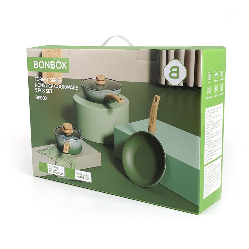 Bonbox BP002 Forest Series Set Panci Anti Lengket Penutup Kaca