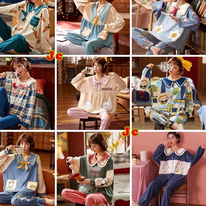 Viral JC- Stelan Oversize Jogger Babydoll PP / piyama Muslimah terbaru / piyama wanita Import Korea 