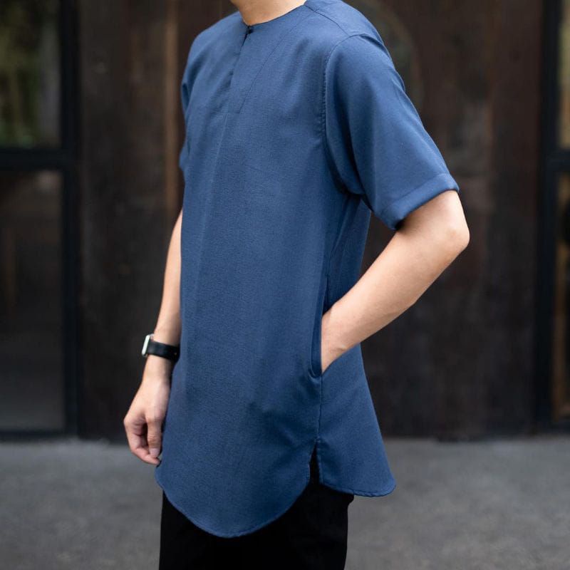 koko kurta lengan pendek tanpa kerah/kurta bahan toyobo fodu/koko collarless