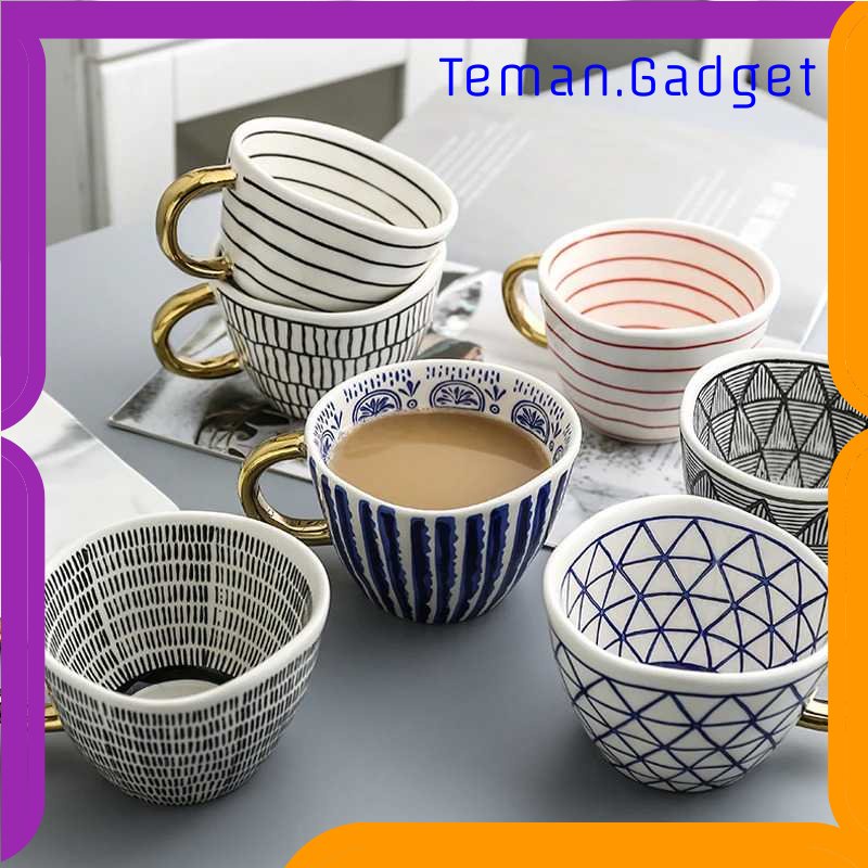 TG - DPR MEILING Gelas Cangkir Kopi Keramik Glass Coffee Mug 330ml - H1216