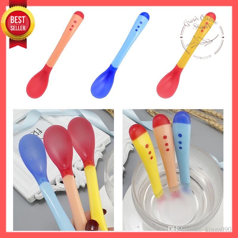 GOS -I204- Sendok Makan Bayi - Sendok Makan Silikon - Baby Spoon Silicone BPA Free - Sendok Sensor Suhu