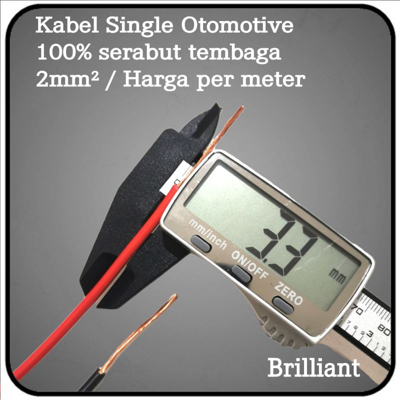 Kabel 2mm ² - Kabel Otomotif Single Serabut Tembaga Asli - Kabel Lampu / Klakson