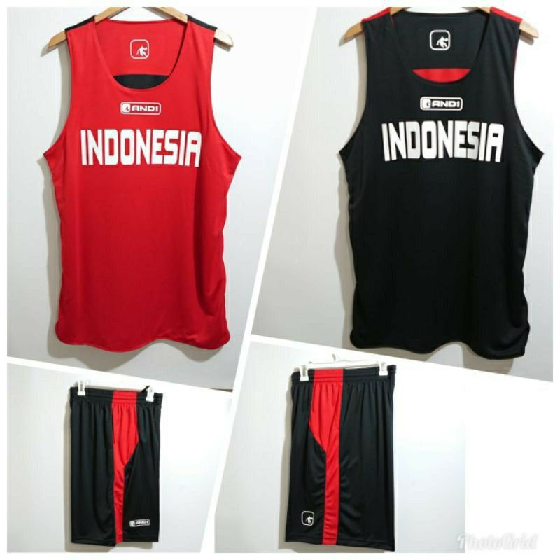 JERSEY STELAN + CELANA BASKETBALL AND1 INDONESIA REVESIBLE BOLAK BALIK