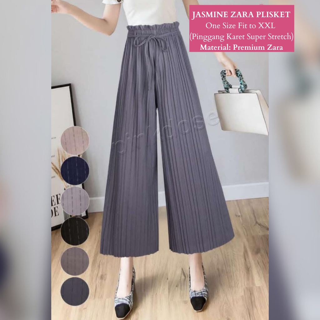 Celana Kulot Plisket Premium - Kulot Zara Premium // BISA COD - REVO FASHION