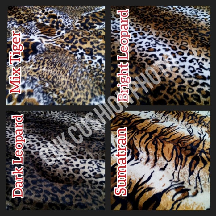 Bahan Kain Sofa Bludru Macan / Brudu Motif Hewan Harimau - Animalia