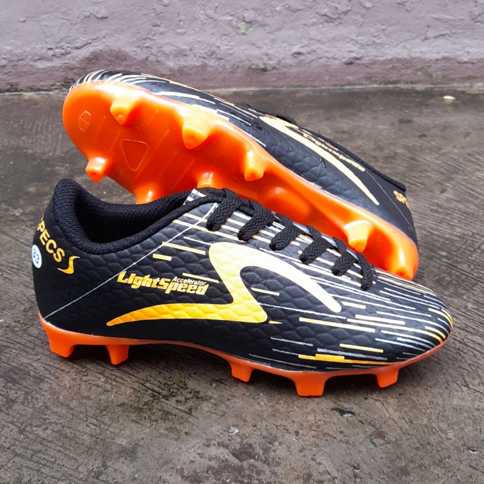 PG - Sepatu sepak bola anak laki laki specs light speed Grade Ori - hitam orange, 33