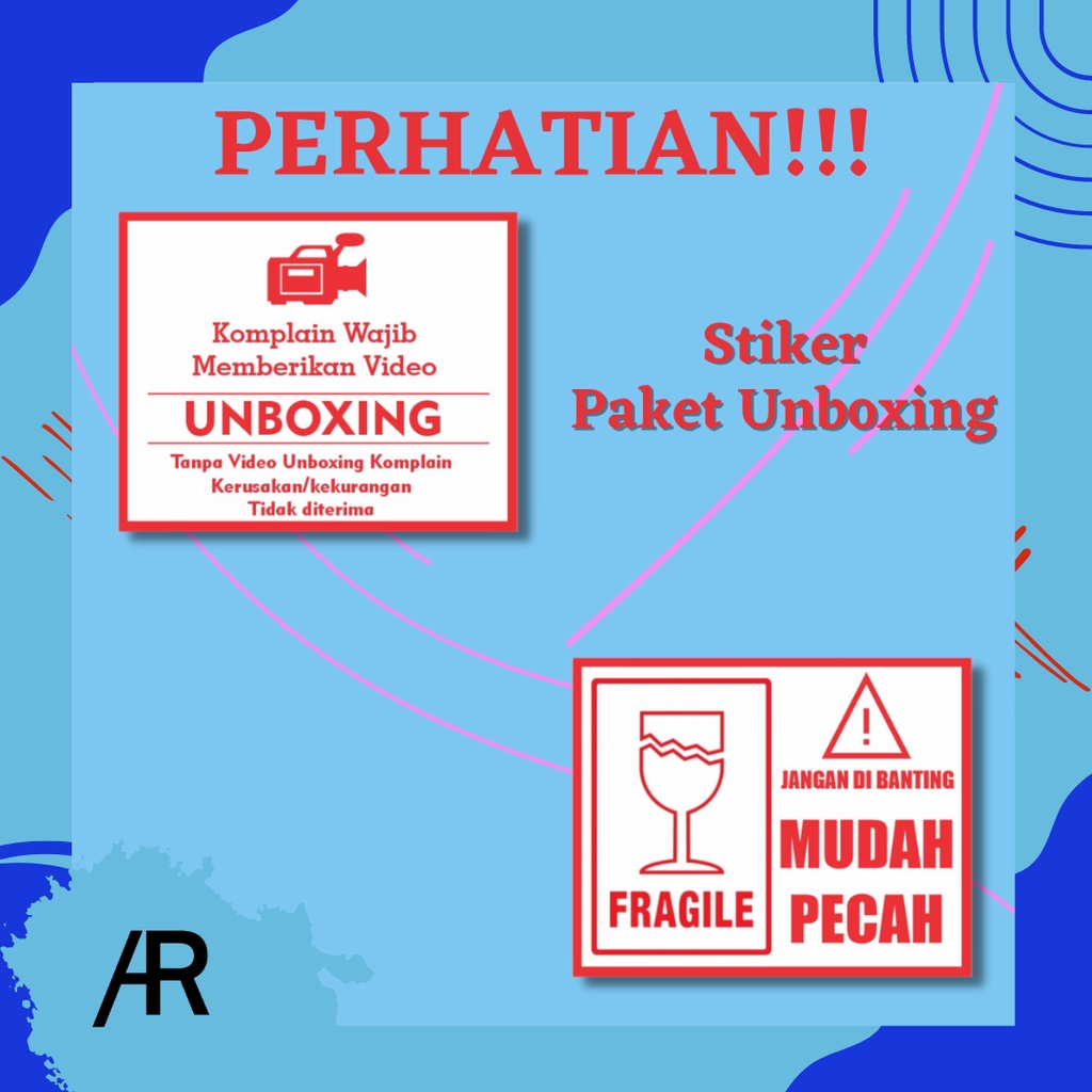 

100 PCS Label Stiker Unboxing Wajib Video | Stiker FRAGILE Online Shope