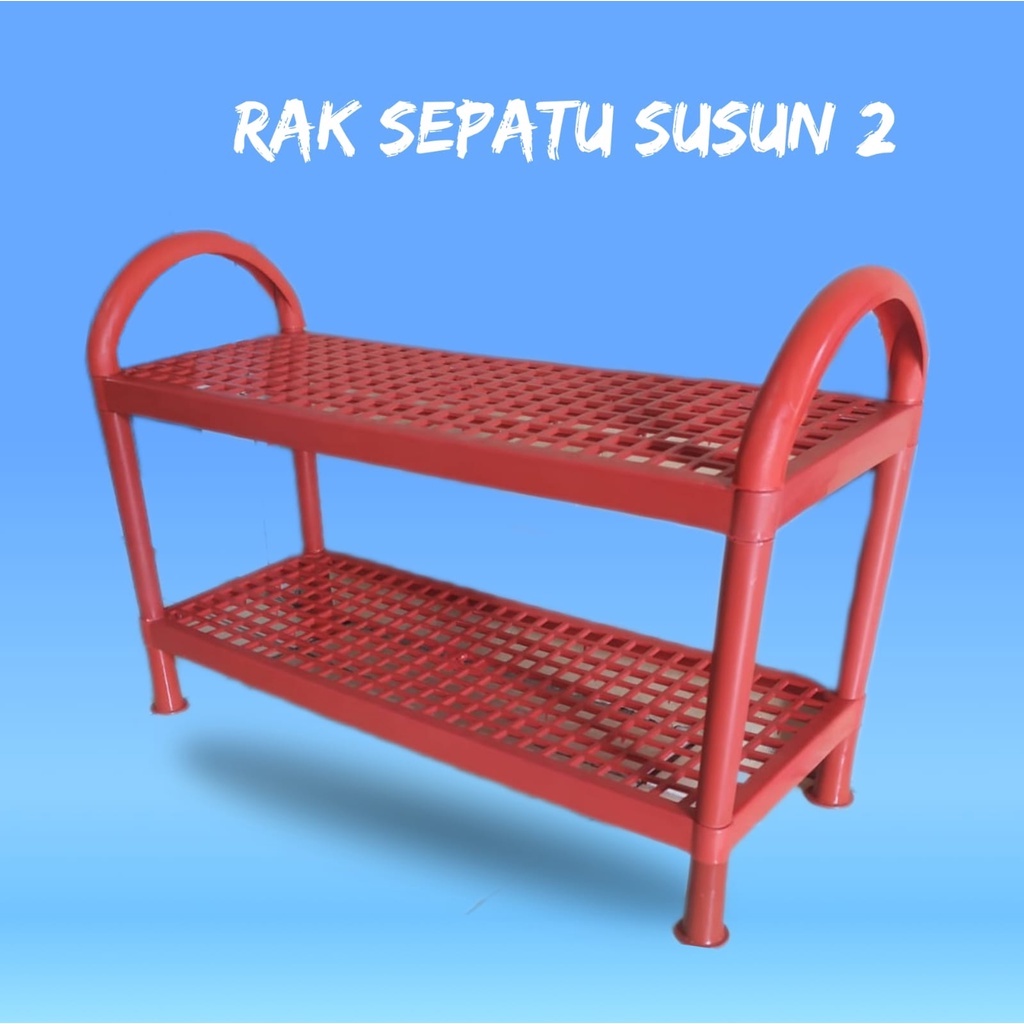 KIARA ACC RAK SEPATU PLASTIK SUSUN 2 - RAK SANDAL SUSUN 2 SERBAGUNA