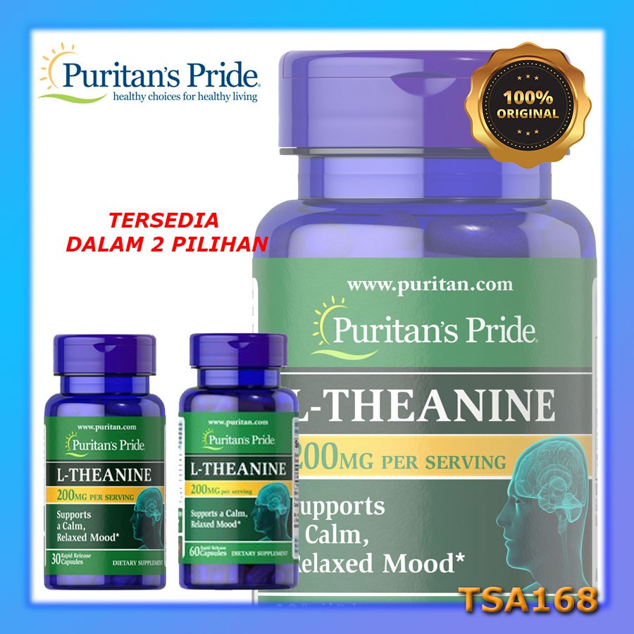 Puritan L-Theanine 100 200 mg 30 60 Cap Puritan's Theanine Calm Mood