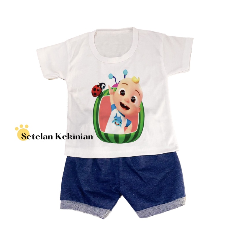 [COCO] Set Anak Animasi Laki Laki 0-12bulan Bear Coco Melon Setelan Baby Boy Lucu Katun Newborn Set Kado Akikah