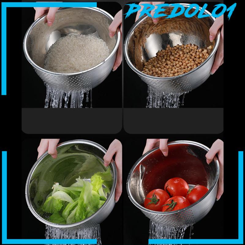 [Predolo1] Stainless Steel Kitchen Colander Strainer Colander for Carrots Tomatoes Meat