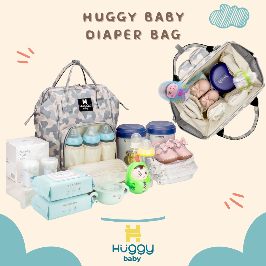 Huggy Baby BAG03 Diaper Bag | Tas Perlengkapan Multifungsi Bayi Anak