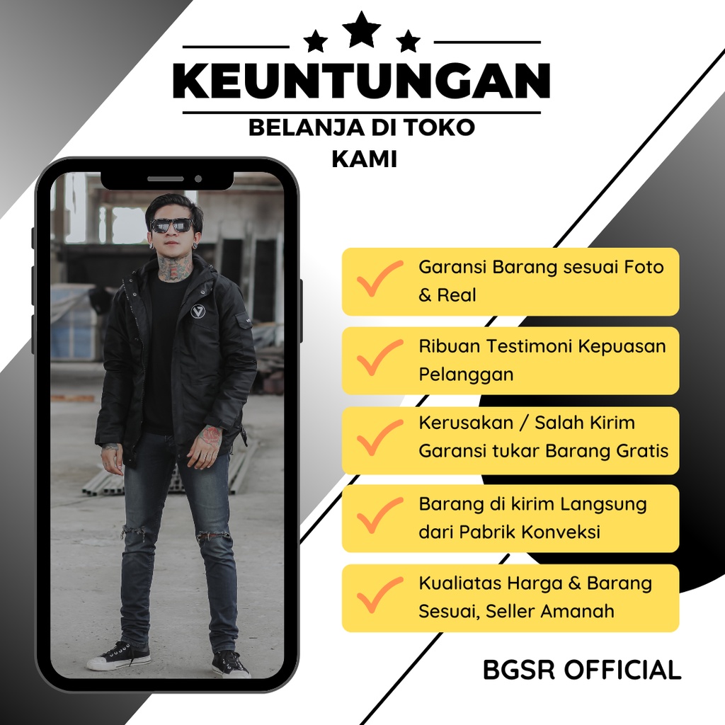 Jaket Hoodie Parasut Bomber Pria Sleting Kantong Dalam Jacket Volkert