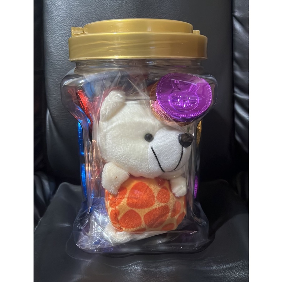 Cokelat imlek Toples Koin WarnaWarni / Cokelat Coin Warna +boneka 500g