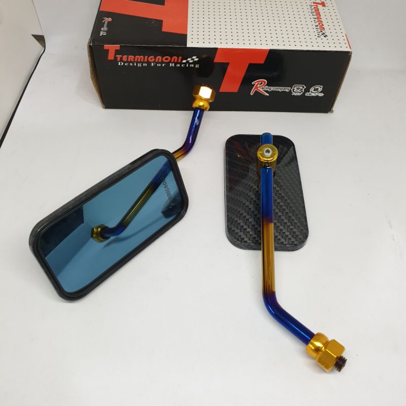 SPION RETRO KOTAK CLASSIC HONDA CARBON KARBON TANGKAI TWOTONE