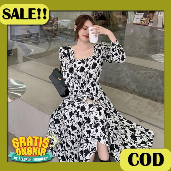 Dress Cantik Kekinianelegan Mewah Brukat Brokat Model Viral Korean Style Pendek Natal Pesta Gaun Dre