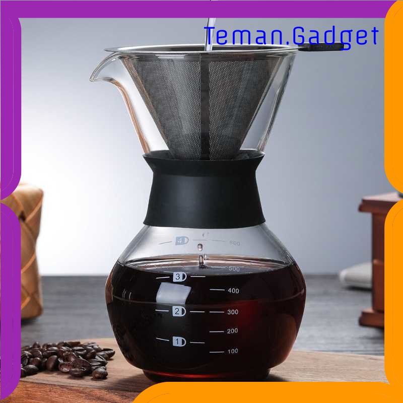 TG - DPR One Two Cups Coffee Maker Pot V60 Teko Kopi Barista Borosilicate Glass - SE111